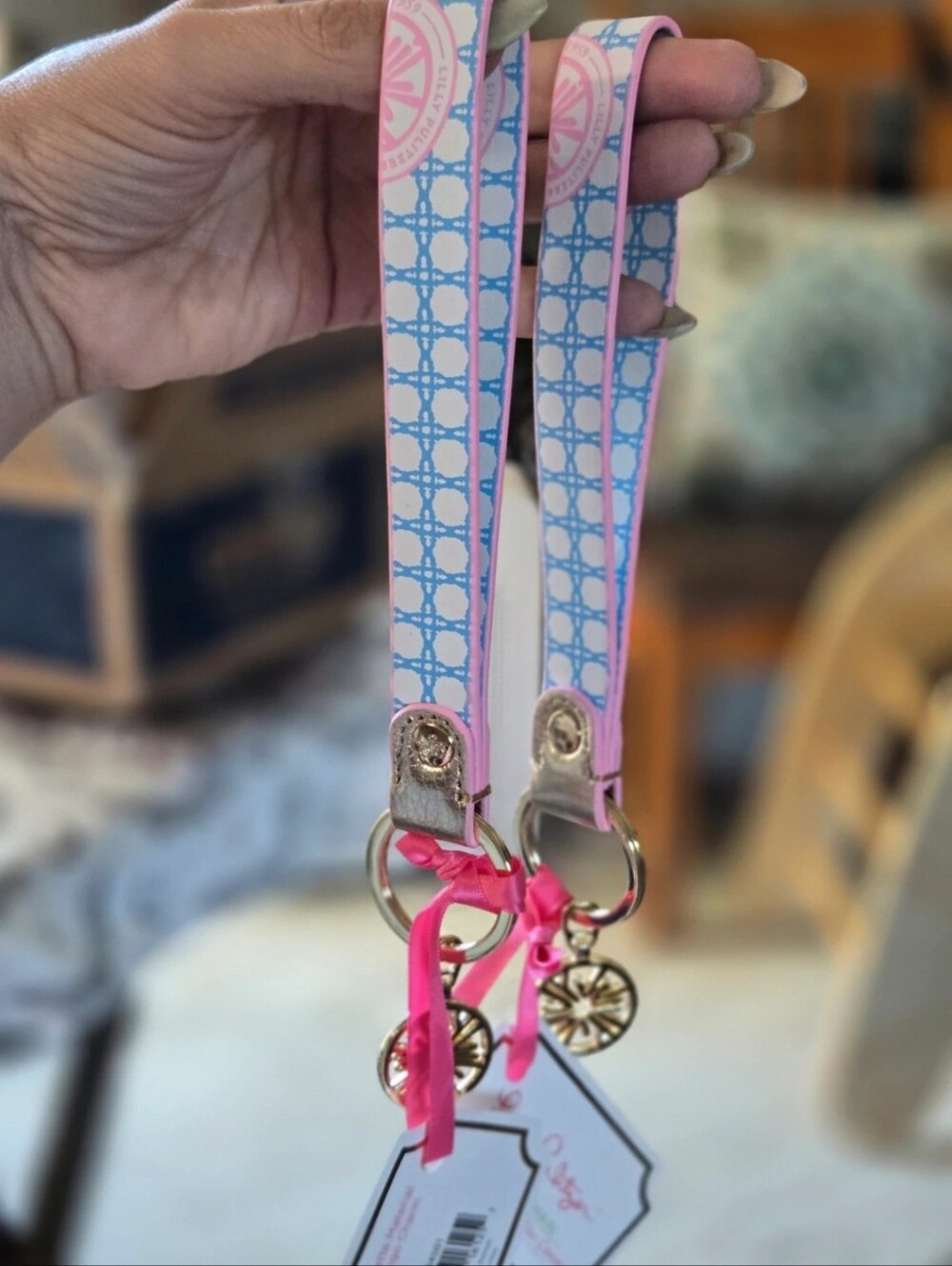 2 New Lilly Pullitzer Wrist Strap Keychains